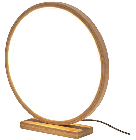 Image of bamboo single ring led lamp light modern scandi minimalistic - natural  available at The Epic Shop
