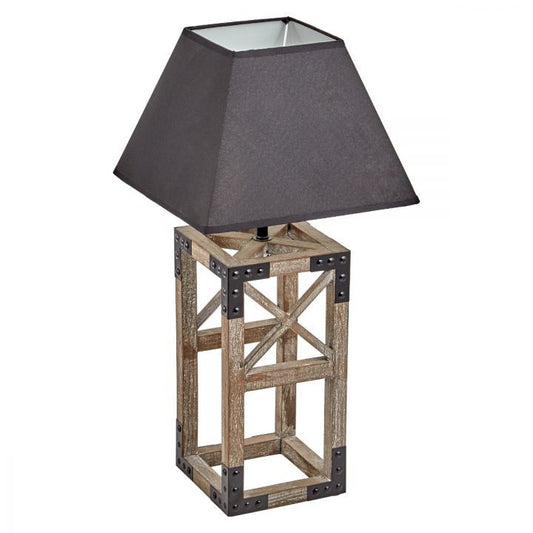 Image of designer wooden table lamp modern rustic geo industrial retro  desk light  available at The Epic Shop