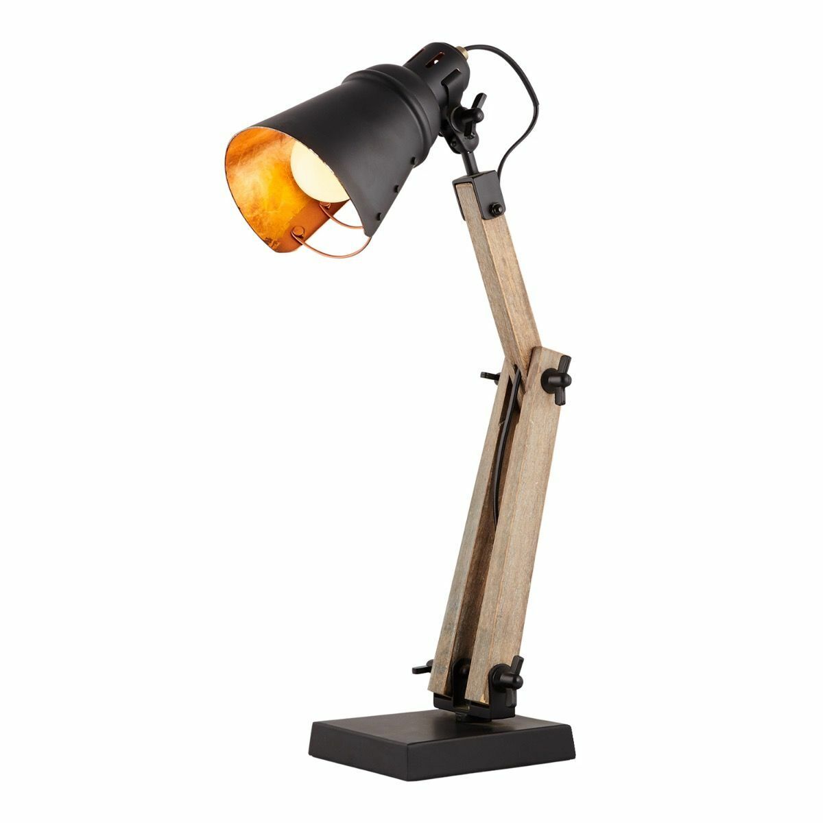 Image of scandi modern natural wooden table lamp rustic retro designer vintage light  ideal for luxury casual home interiors