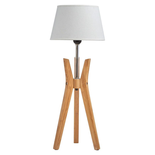 Image of bamboo tripod table lamp desk modern rustic geo light w linen shade  available at The Epic Shop
