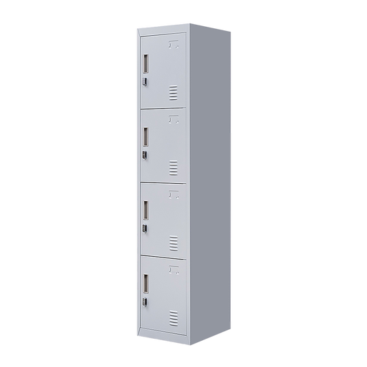 Image of 4-door vertical locker for office gym shed school home storage  versatile for both home and professional use