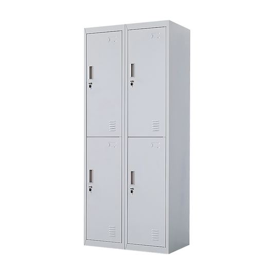 Image of four-door office gym shed storage locker  suitable for aged care, corporate offices, and commercial settings