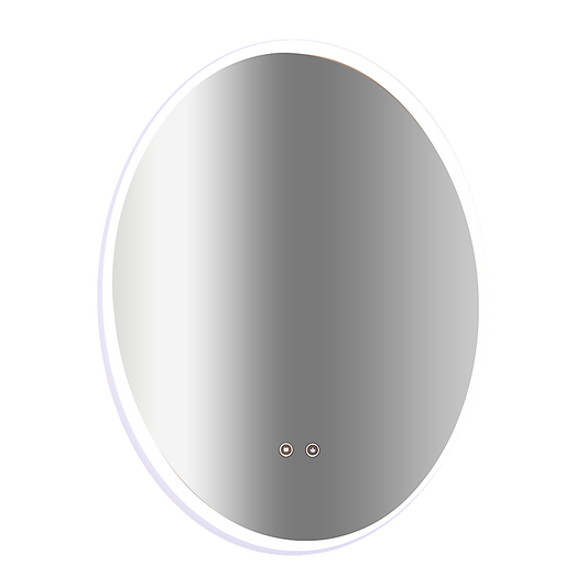 Image of oval mirror led anti-fog illuminated bathroom living room  ideal for luxury casual home interiors