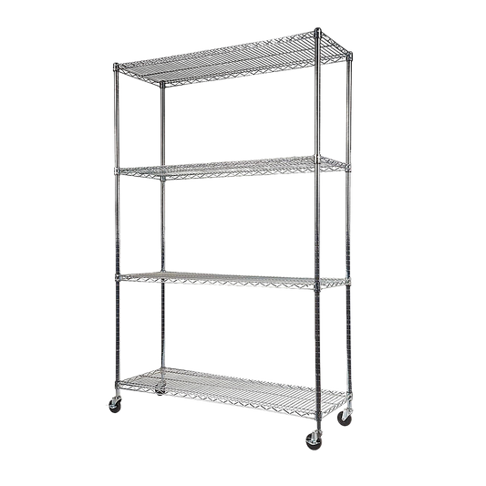 Image of modular wire storage shelf 1200 x 450 x 1800mm steel shelving  suitable for aged care, corporate offices, and commercial settings