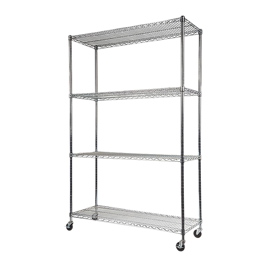 Image of modular wire storage shelf 1500 x 600 x 1800mm steel shelving  suitable for aged care, corporate offices, and commercial settings