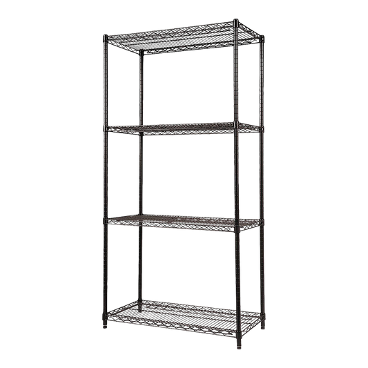 Image of modular wire storage shelf 900 x 350 x 1800mm steel shelving  suitable for aged care, corporate offices, and commercial settings