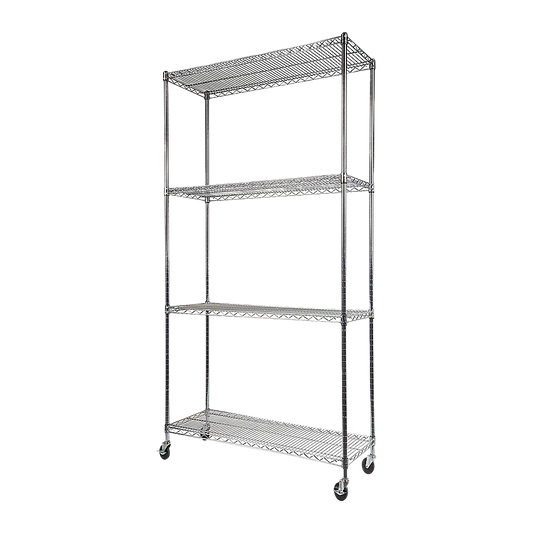 Image of modular wire storage shelf 900 x 350 x 1800mm steel shelving  suitable for aged care, corporate offices, and commercial settings
