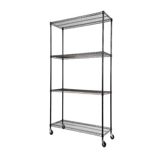 Image of modular wire storage shelf 900 x 350 x 1800mm steel shelving  suitable for aged care, corporate offices, and commercial settings