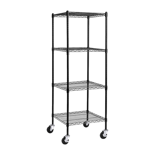 Image of modular wire storage shelf 600 x 600 x 1800mm steel shelving  suitable for aged care, corporate offices, and commercial settings