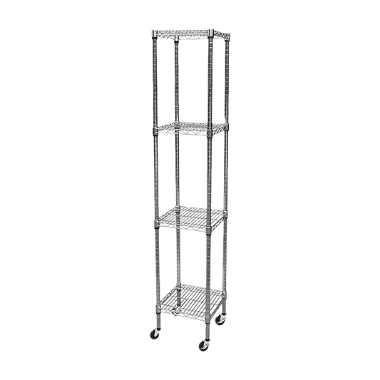 Image of modular wire storage shelf 450 x 450 x 1800mm steel shelving  suitable for aged care, corporate offices, and commercial settings