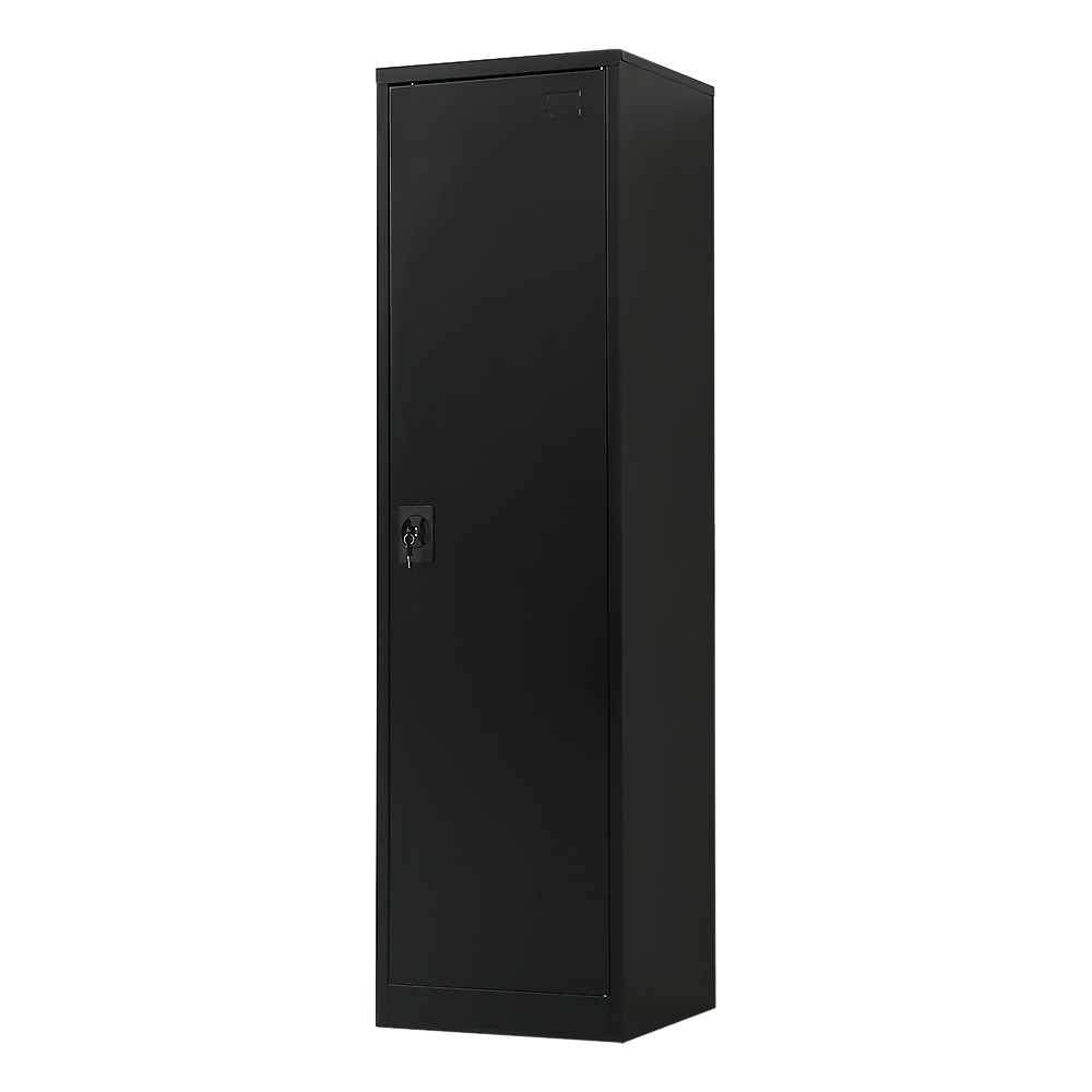 Image of single-door metal tall cabinet shelf storage for home office gym  versatile for both home and professional use