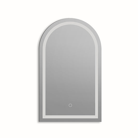 Image of arched led wall mirror bathroom mirrors makeup anti-fog 600mm x 1000mm  ideal for luxury casual home interiors