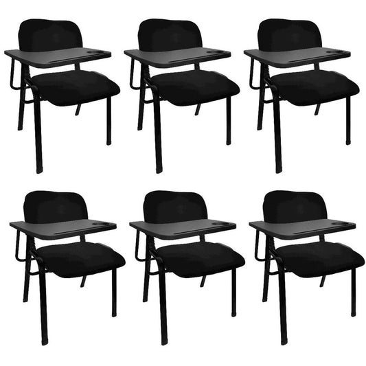 Image of nnecn lecture chair with table top for classroom lecture training conference (set of 6-black)  versatile for both home and professional use