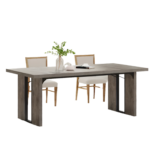 Image of nnetmlt rustic  rectangular dining table  versatile for both home and professional use