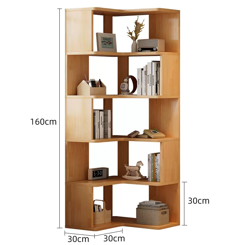 Image of nnetmlt 5 tier industrial corner bookshelf  versatile for both home and professional use