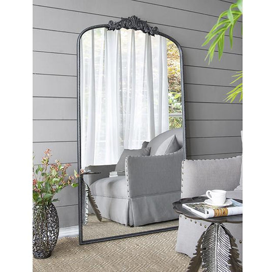 Image of ornate metallic floor mirror  available at The Epic Shop