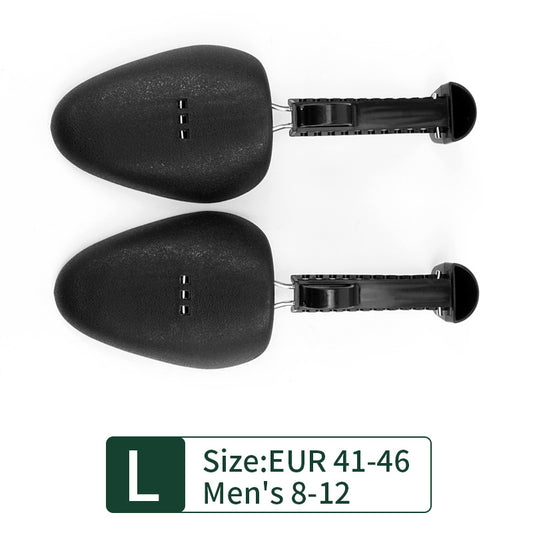 Image of black adjustable shoe tree for men's shoes, large size eur 41-46  available at The Epic Shop