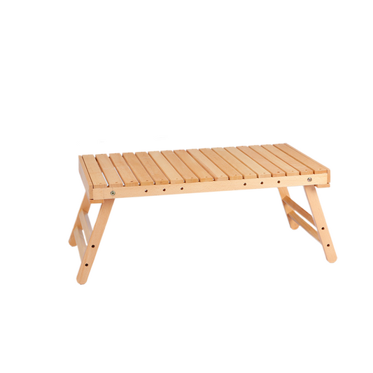 Image of folding wooden picnic table - portable compact outdoor coffee & camping table- log color 67*37*28cm  ideal for luxury casual home interiors