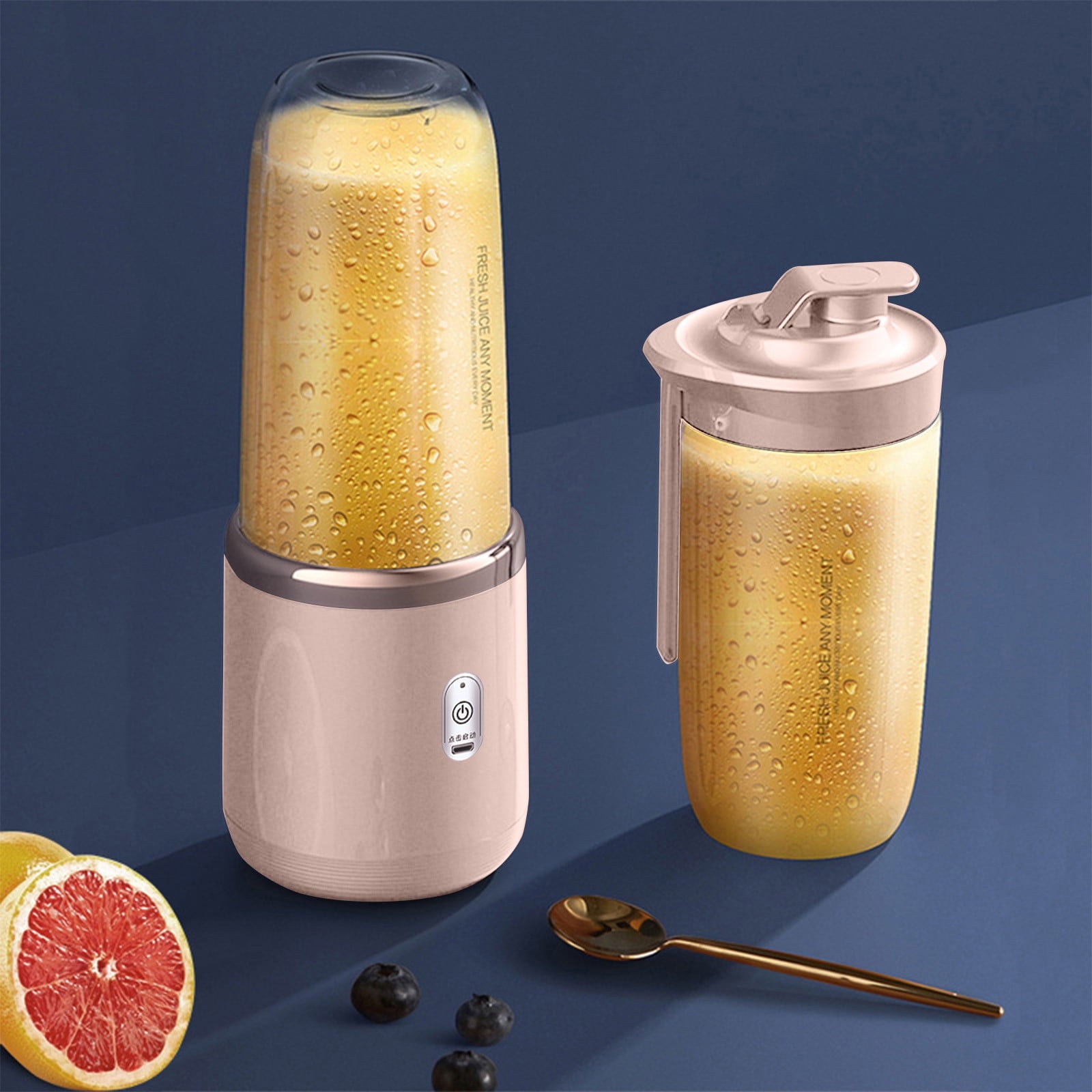 Image of 1 x portable usb pink rechargeable juicer cup,portable blender for smoothies and juices - usb rechargeable, powerful & compact  versatile for both home and professional use