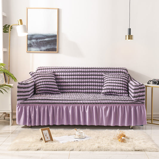 Image of elastic sofa cover-purple (145-185cm)  ideal for luxury casual home interiors