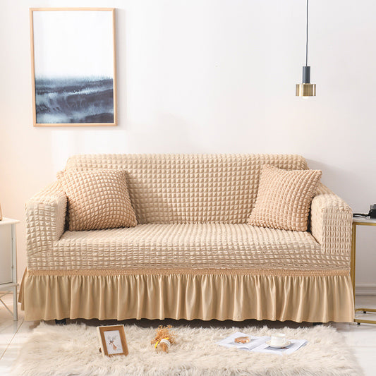 Image of elastic sofa cover-beige (305-360cm)  ideal for luxury casual home interiors