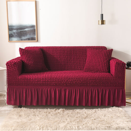 Image of elastic sofa cover wine red (90-140cm)  ideal for luxury casual home interiors