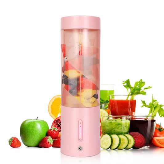 Image of pink portable juicer - magnetic charging fresh juice blender, multifunctional ice crushing fruit mixer  versatile for both home and professional use