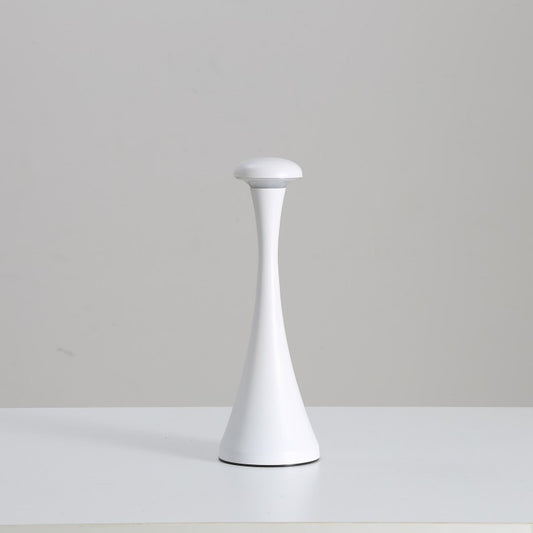 Image of white modern minimalist led mushroom lamp - touch control rechargeable night light  versatile for both home and professional use