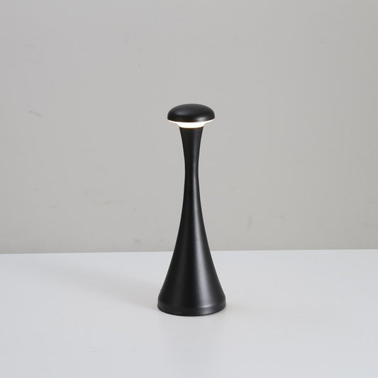 Image of black modern minimalist led mushroom lamp - touch control rechargeable night light  versatile for both home and professional use