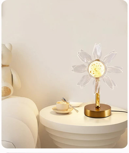 Image of windmill shape luxury acrylic table lamp - modern usb powered night light | decorative atmosphere lamp for bedroom, living room, and bedside | compact design with 3 color temperatures  ideal for luxury casual home interiors