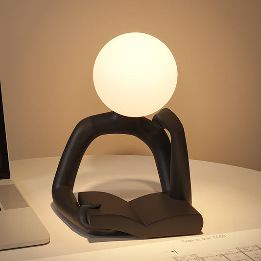 Image of black creative book reader desk lamp - usb powered, modern resin design  available at The Epic Shop