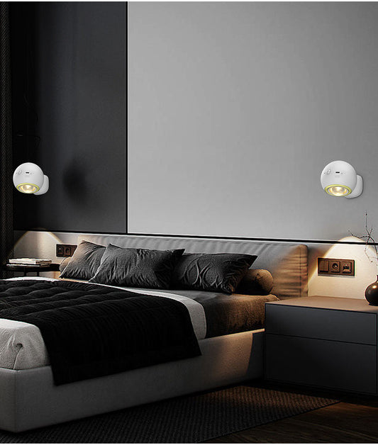 Image of 2 pcs white rechargeable magnetic usb table lamp & wall light - 3000k/4000k/6000k adjustable brightness with anti-glare design  ideal for luxury casual home interiors