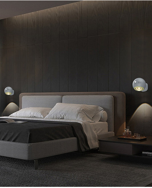 Image of 2 pcs grey rechargeable magnetic usb table lamp & wall light - 3000k/4000k/6000k adjustable brightness with anti-glare design  ideal for luxury casual home interiors