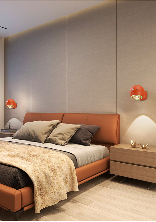 Image of 2 pcs orange rechargeable magnetic usb table lamp & wall light - 3000k/4000k/6000k adjustable brightness with anti-glare design  ideal for luxury casual home interiors