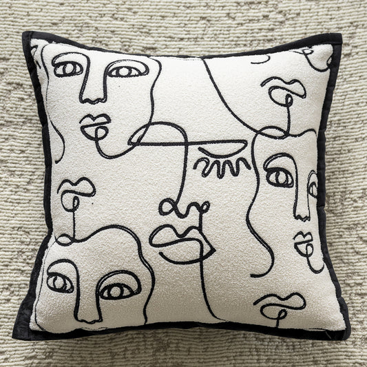 Image of threaded avatar 45x45cm decorative zebra-pattern pillow cover with non-woven insert  versatile for both home and professional use