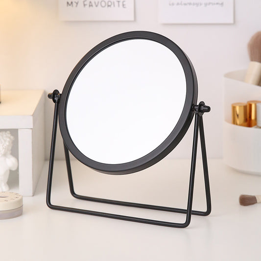 Image of Black Rotating Tabletop Makeup Mirror - 360º  Swivel Vanity Mirror for Bedroom & Desk