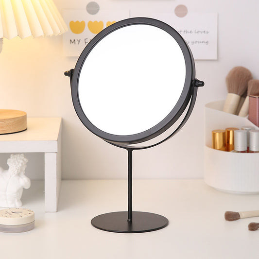 Image of Black Rotating Tabletop Makeup Mirror - 360º Swivel Vanity Mirror for Bedroom & Desk