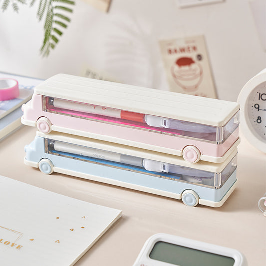 Image of car shaped pencil cases - set of 2, double layer design  suitable for aged care, corporate offices, and commercial settings