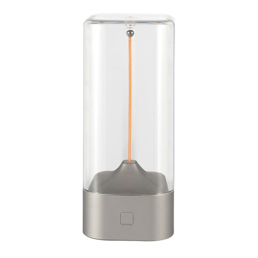 Image of silver portable magnetic table lamp with bendable led - usb-c rechargeable  ideal for luxury casual home interiors