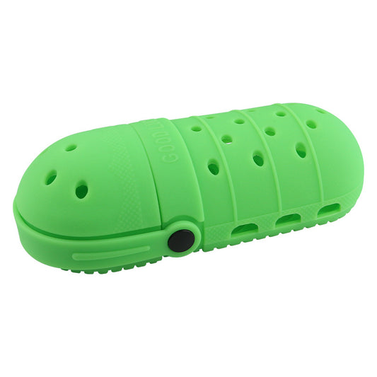 Image of 2 - pcs green cute clog-shaped pen holder for desk organization  suitable for aged care, corporate offices, and commercial settings