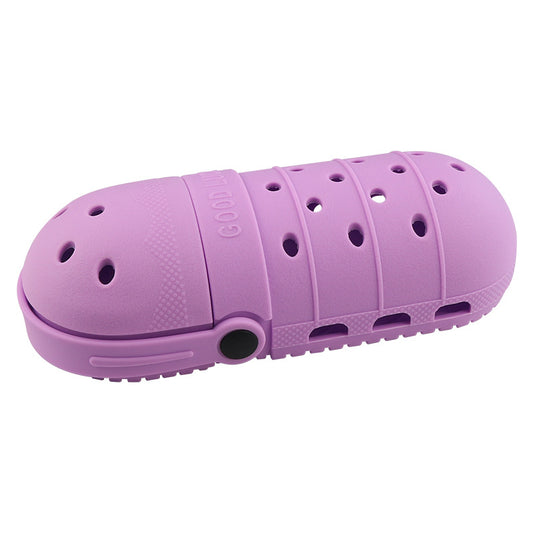 Image of 2 - pcs purple cute clog-shaped pen holder for desk organization  suitable for aged care, corporate offices, and commercial settings