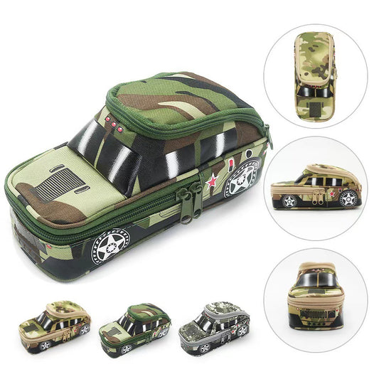 Image of three-piece camouflage pencil case - school supplies for students  suitable for aged care, corporate offices, and commercial settings