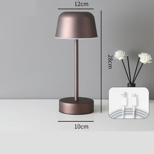 Image of coffee modern minimalist led table lamp - rechargeable touch control desk light  versatile for both home and professional use