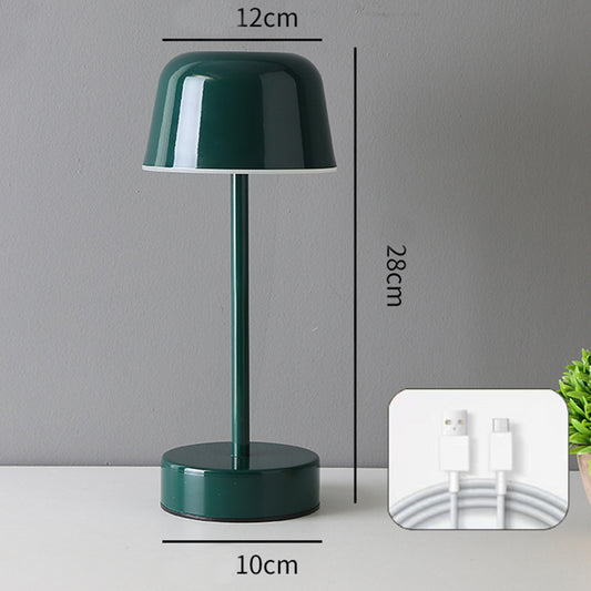 Image of dark green modern minimalist led table lamp - rechargeable touch control desk light  versatile for both home and professional use