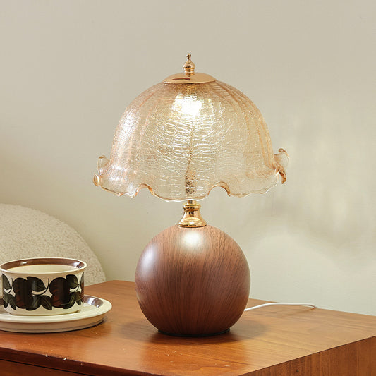 Image of three-colour changing light french-inspired bedside lamp - modern minimalist warm light  ideal for luxury casual home interiors