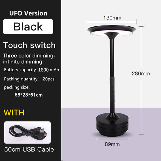 Image of ufo version led desk lamp - black touch switch with dimming and usb cable  versatile for both home and professional use