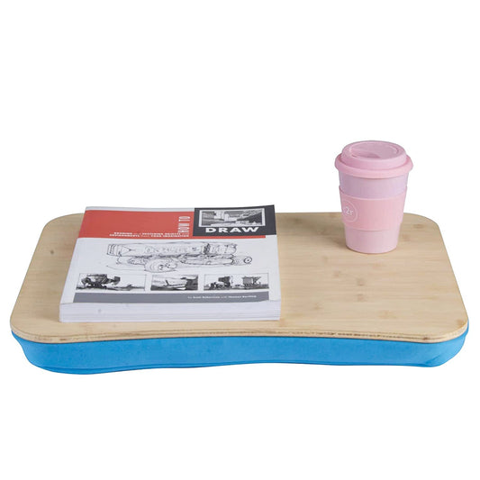 Image of portable laptop desk with cushion support  suitable for aged care, corporate offices, and commercial settings