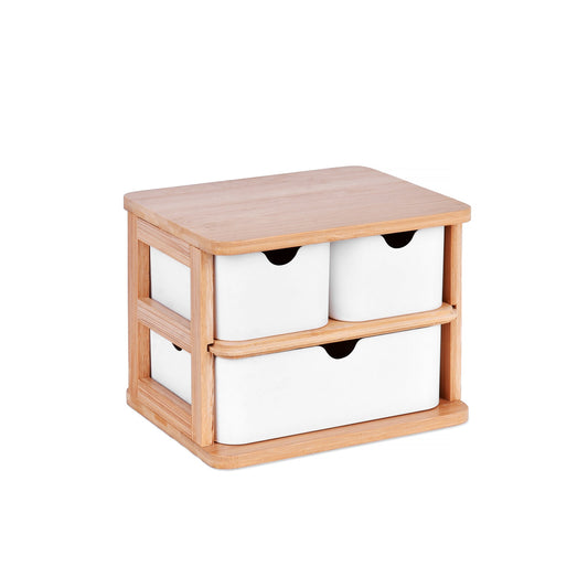 Image of bamboo fibre storage drawer set  suitable for aged care, corporate offices, and commercial settings