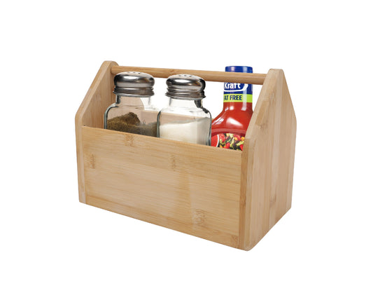 Image of bamboo storage tools box  suitable for aged care, corporate offices, and commercial settings