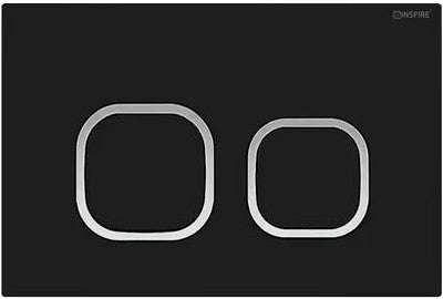 Image of r&t standard cisterns push plates - matte black with chrome trim  available at The Epic Shop